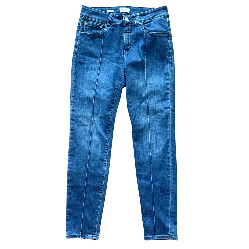 Closed Baker C91833 Blue Pintuck Front Seam Slim Jeans‎ Made in Italy Size 29
